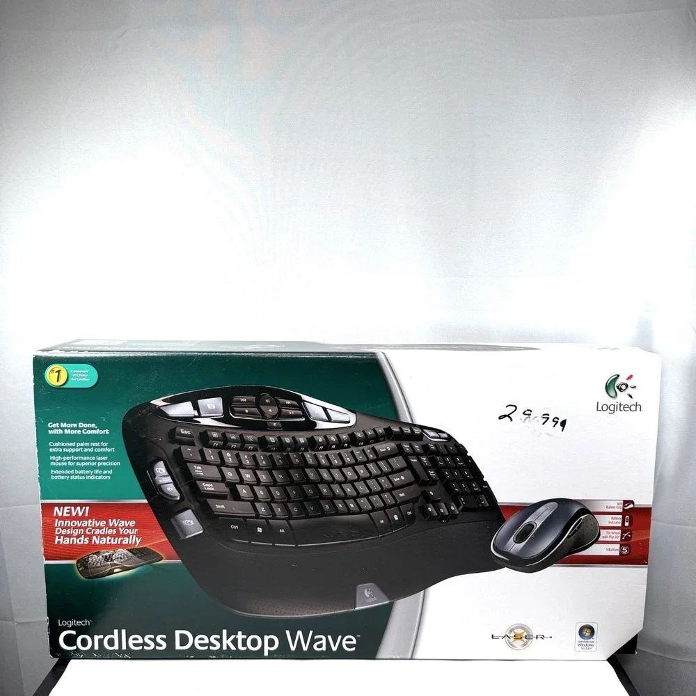 Logitech Comfort Wireless Wave Keyboard Y-RCP140 Combo with Mouse and Dongle
